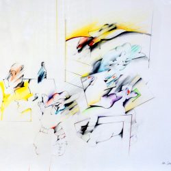 Pierre van Soest, Weekendfilm, Tekening op papier 50x65cm Origineel Pierre van Soest, Weekendfilm, Tekening op papier 50x65cm Origineel