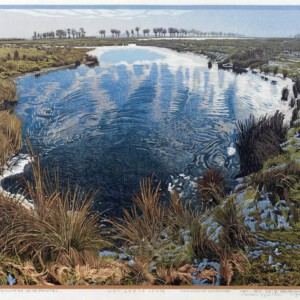 Siemen Dijkstra, Het grote stuk, kleurenhoutsnede, 2017. Uitverkocht. Sold out.