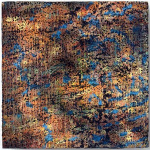 Vera Hilger, zonder titel, olieverf en tempera op hout, 30 x 30 cm, 2017